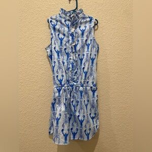 Classic Prep blue Lobster Romper size 12 girls shorts